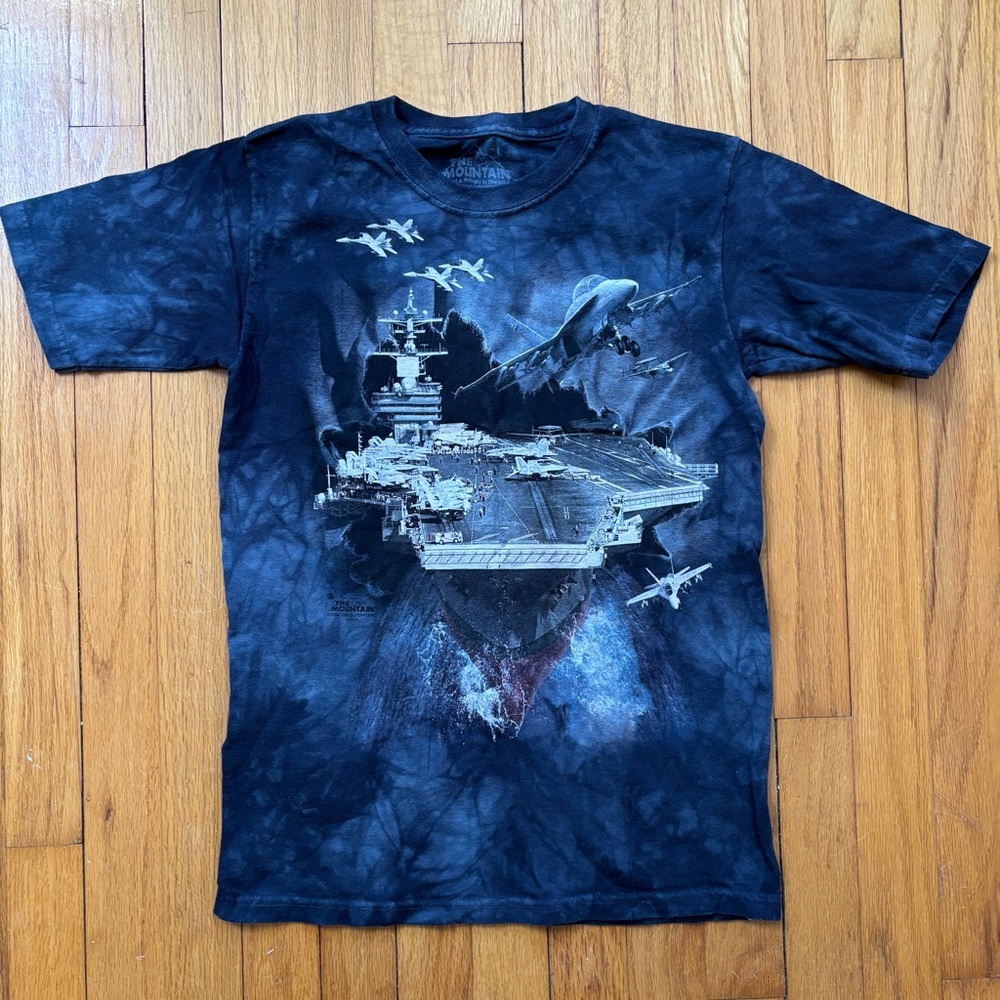 Youth Kids “The Mountain” T Shirt Pearl Harbor Hawaii Large Navy